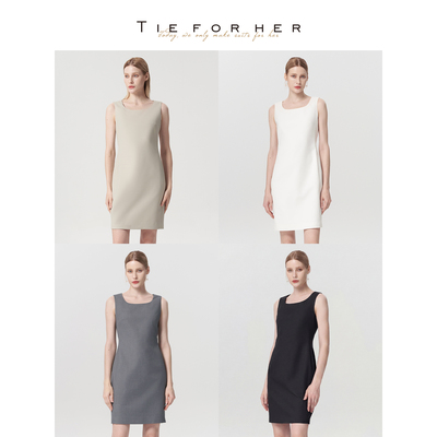 TieForHer 简约时尚优雅修身垂坠感舒适百搭背心裙