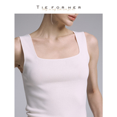 TieForHer平领基础款 通勤日常多场景简约针织背心吊带TTB009
