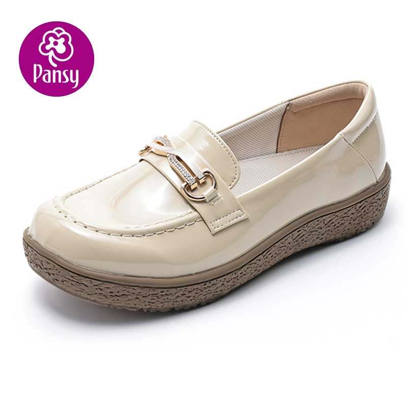 Pansy日本系轻便一脚蹬OL通勤防水乐福加宽胖脚秋冬妈妈女舒适鞋,女鞋,浅口单鞋,淘宝优惠券,粉丝福利购,淘宝优惠卷