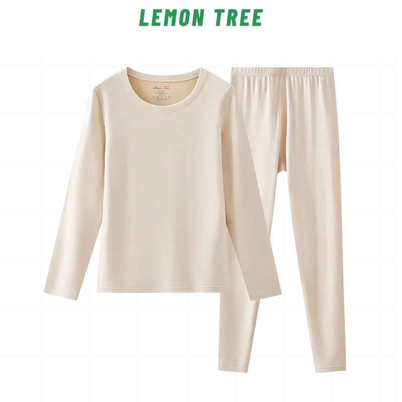 Lemon Tree 玉米纤维聚乳酸女款秋冬【薄款】保暖圆领内衣套装