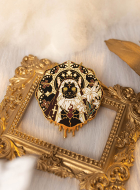 【月色星象】原创JK/DK小物金属珐琅徽章胸针【圣母猫】现货