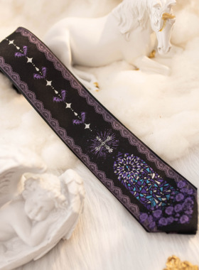 【月色星象】JK/DK小物定位提花织金手打窄领带【玫瑰教堂】现货