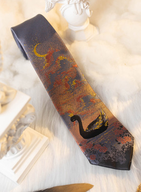 【月色星象】JK/DK小物金线提花织金刺绣领带【天鹅之梦】现货