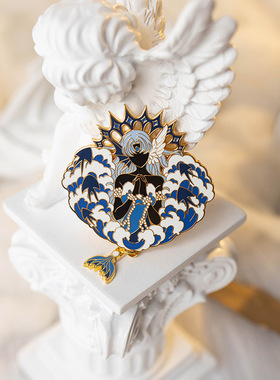 【月色星象】原创JK/DK小物金属徽章胸针【海妖】现货