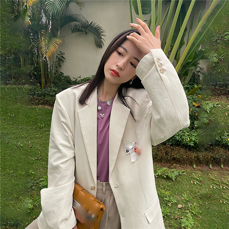 西装外套女明星同款韩火火周雨彤