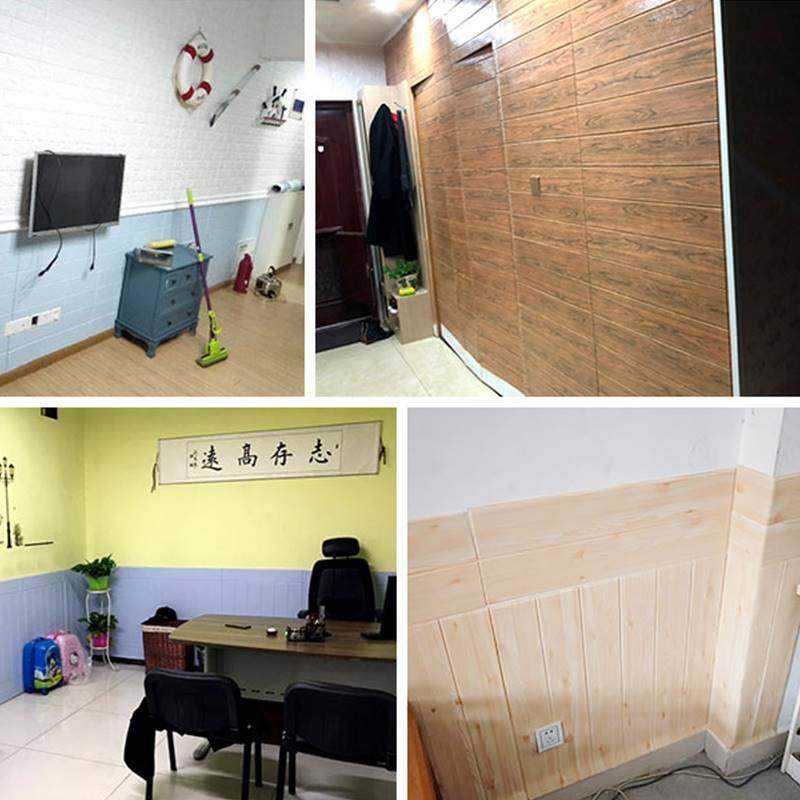 壁纸自粘仿木纹壁纸3D立体壁贴防水防撞泡沫客厅墙裙墙裙装饰贴纸,家居饰品,家具贴,淘宝优惠券,粉丝福利购,淘宝优惠卷