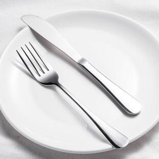 儿童版牛排刀叉盘子套装 全套西餐具家用西餐餐具 儿童刀叉套装