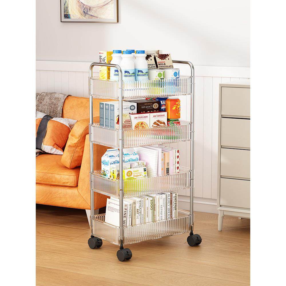 零食置物架多层落地化妆品收纳架卫生间小推车厨房整理架移动书架,收纳整理,整理架/置物架/收纳架,淘宝优惠券,粉丝福利购,淘宝优惠卷
