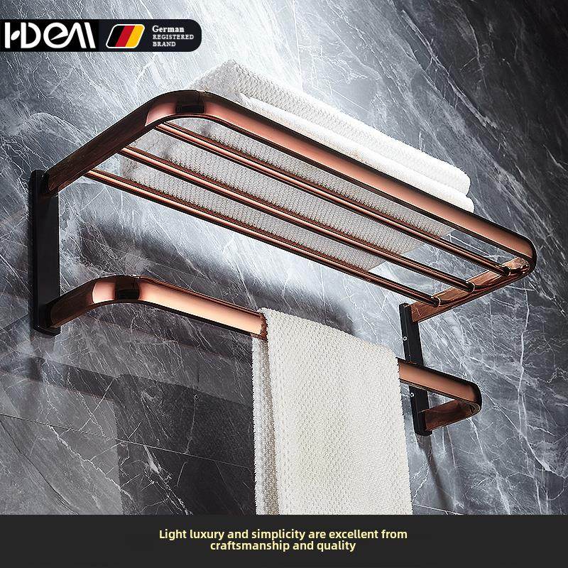 玫瑰金全铜浴巾架卫生间壁挂置物架毛巾杆厕纸架马桶刷三角篮衣钩,家装主材,浴巾架/毛巾架,淘宝优惠券,粉丝福利购,淘宝优惠卷