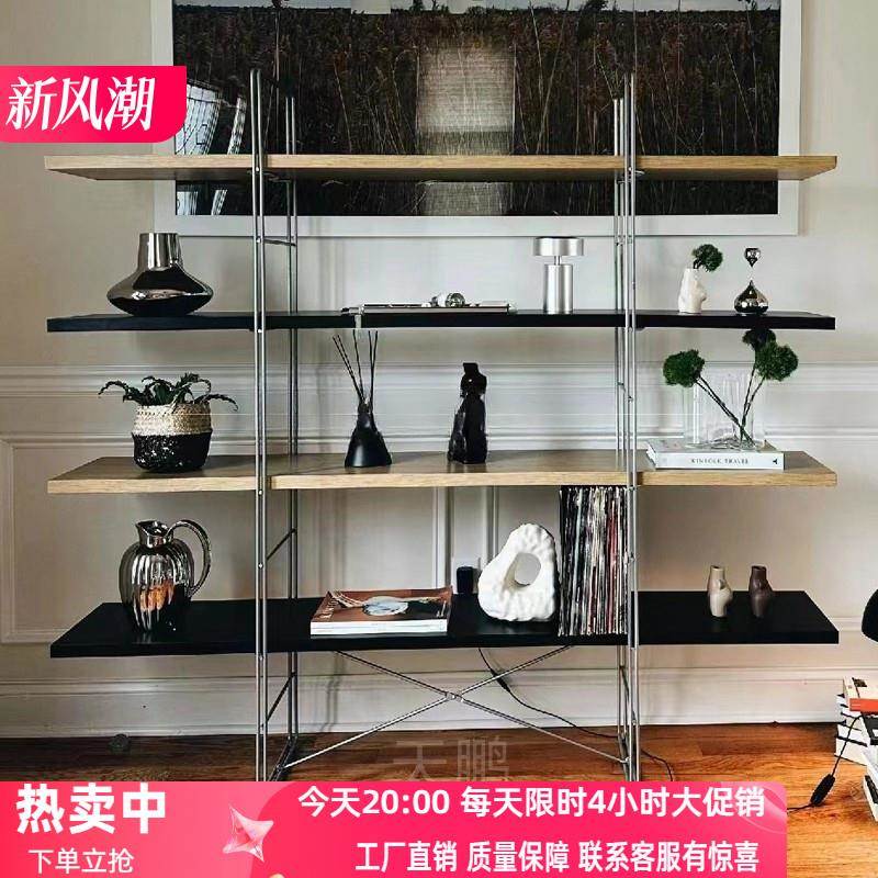 北欧简约原创金属置物架创意书柜展示架客厅收纳储物架子陈列架子