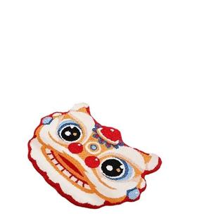 新年喜庆红色卡通地毯卧室彷羊绒地毯入口高品质脚垫门垫