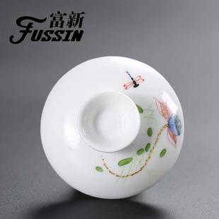 青瓷花茶壶茶具大号青花瓷白瓷茶碗零配盖碗单盖子陶瓷泡茶杯单个