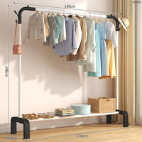 Floor-standing clothes drying rack, household hanging clothes rack, clothes drying rack, clothes drying rack, standing clothes, cat, indoor drying, balcony, ear, bedroom thumbnail 6