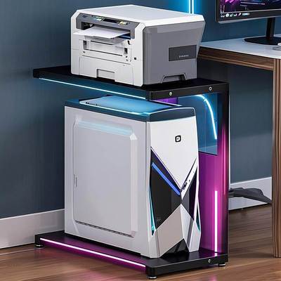 家用电脑主机收纳架打印机置物架复印机底座托架双层机箱放置柜