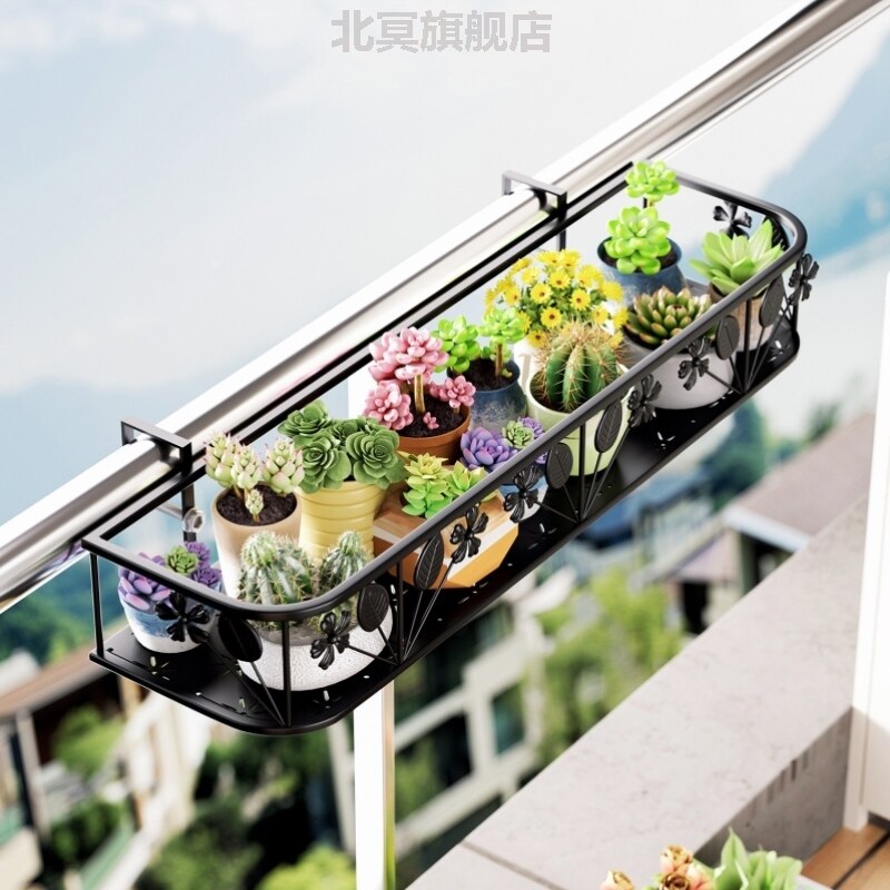 花盆抬高架2026新款花草花架置物架阳台专用悬挂栏杆窗台多肉花盆