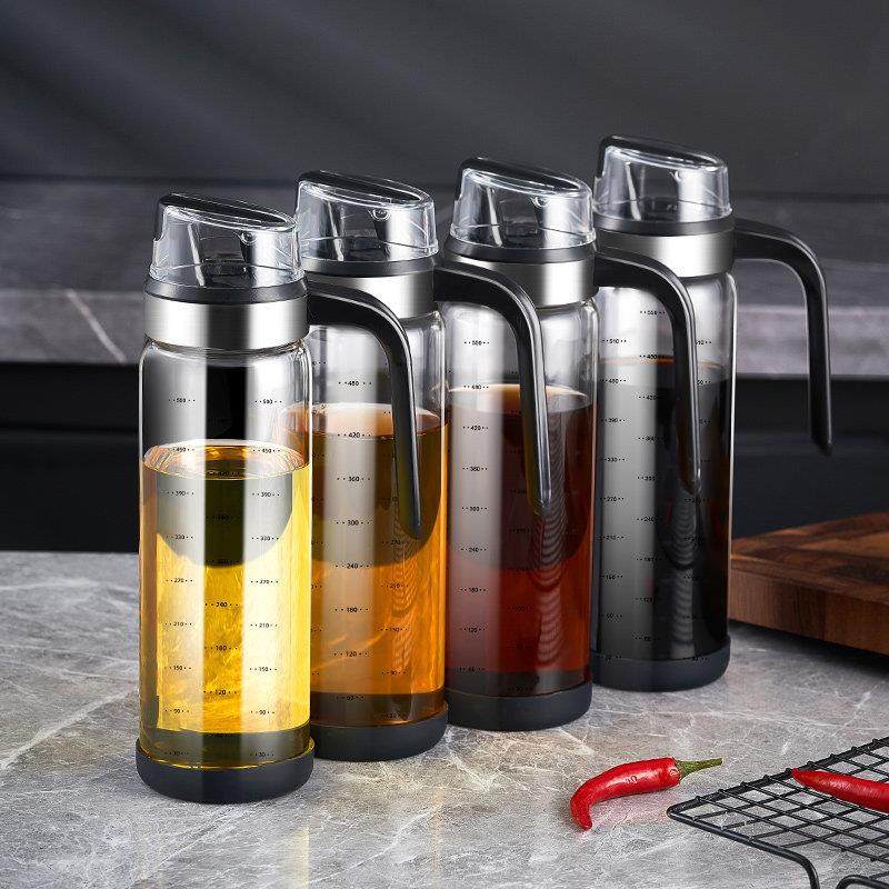 新款油瓶高硼硅玻璃防漏油壶厨房家用装酱油醋调味瓶自动开 合油,厨房/烹饪用具,油壶,淘宝优惠券,粉丝福利购,淘宝优惠卷