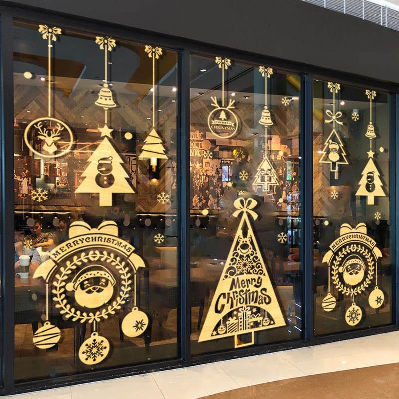 圣诞节装饰品店铺橱窗玻璃贴纸门贴画场景布置圣诞树雪花挂饰窗贴,节庆用品/礼品,圣诞装饰品,淘宝优惠券,粉丝福利购,淘宝优惠卷