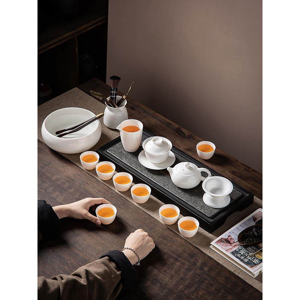 玉石高白瓷功夫茶具家用可及豪华小套茶桌盖碗陶瓷父亲节礼物,餐饮具,功夫茶具,淘宝优惠券,粉丝福利购,淘宝优惠卷