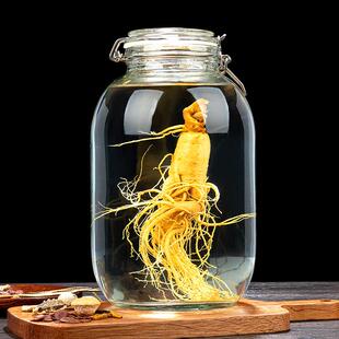 泡酒玻璃瓶人参中药专用十斤装药酒罐子高档酒罐无铅食品级密封罐