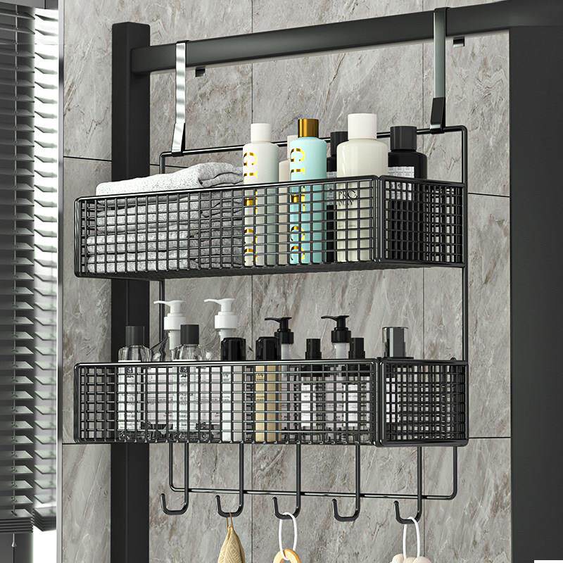 浴室置物架洗手间挂衣钩冲凉房挂篮淋浴房免打孔挂钩化妆室收纳层