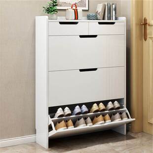 超薄翻斗鞋柜家用门口窄17厚24cm深70长80公分宽简易门后收纳鞋架