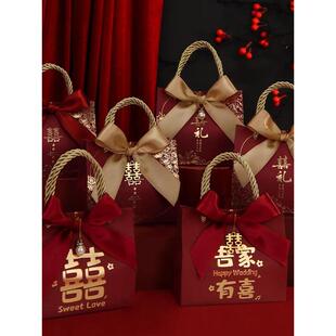 喜糖盒结婚专用高级感糖盒婚礼伴手礼盒订婚糖果包装盒空盒100个