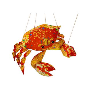 雅特曼 观山海螃蟹花灯 非遗古风灯笼成品led传统竹编手工diy材料