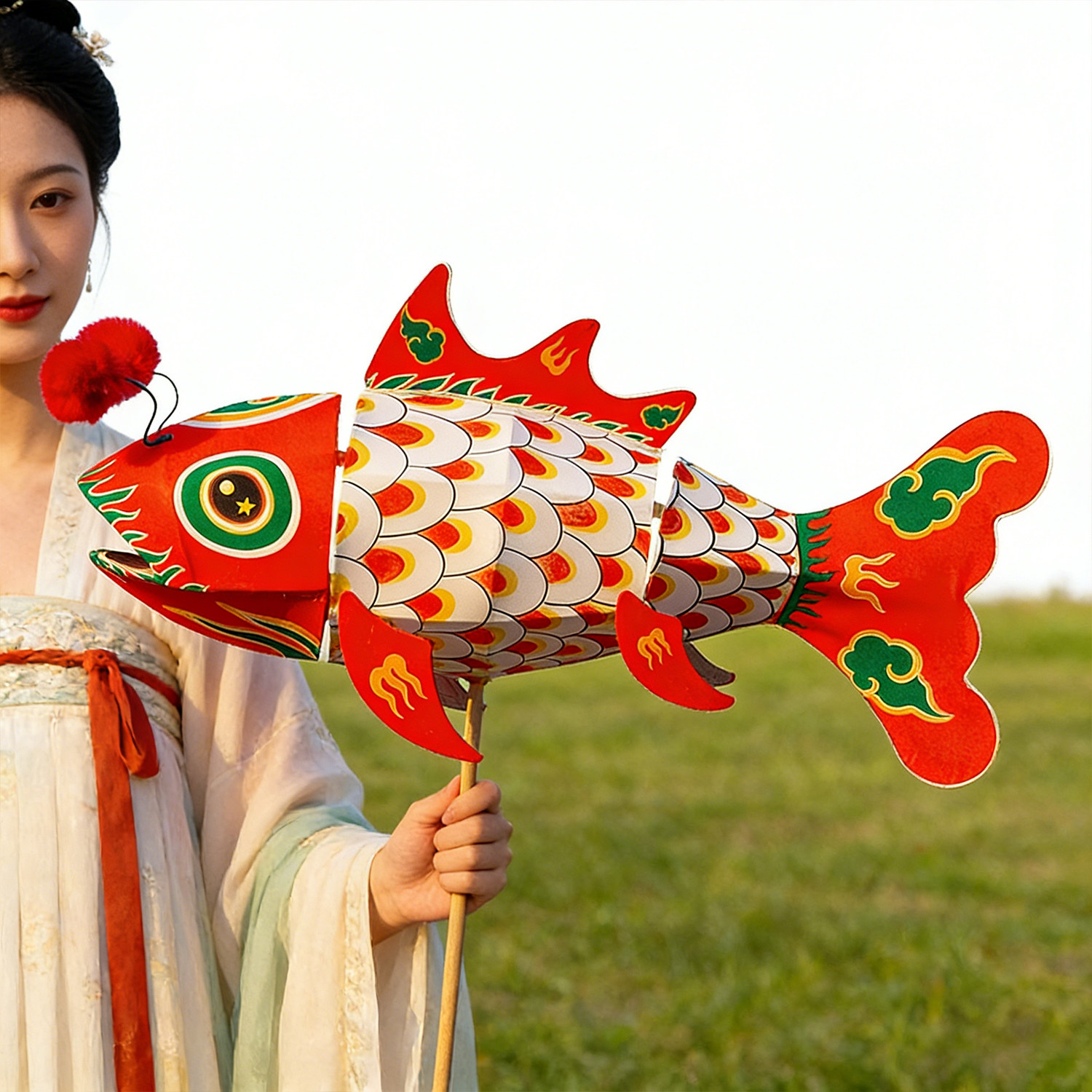 创意新款非遗元宵节鱼灯笼手工制作diy材料包儿童中式传统小花灯