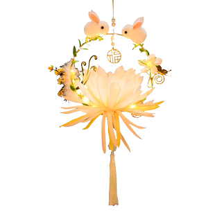 2025中秋节灯笼diy材料手工制作 创意手提小花灯发光古风宫灯装饰