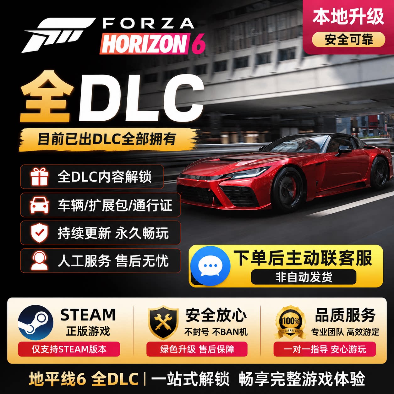 极限竞速地平线6全DLC解锁车辆通行证拓展部资格vip会员STEAM版CR