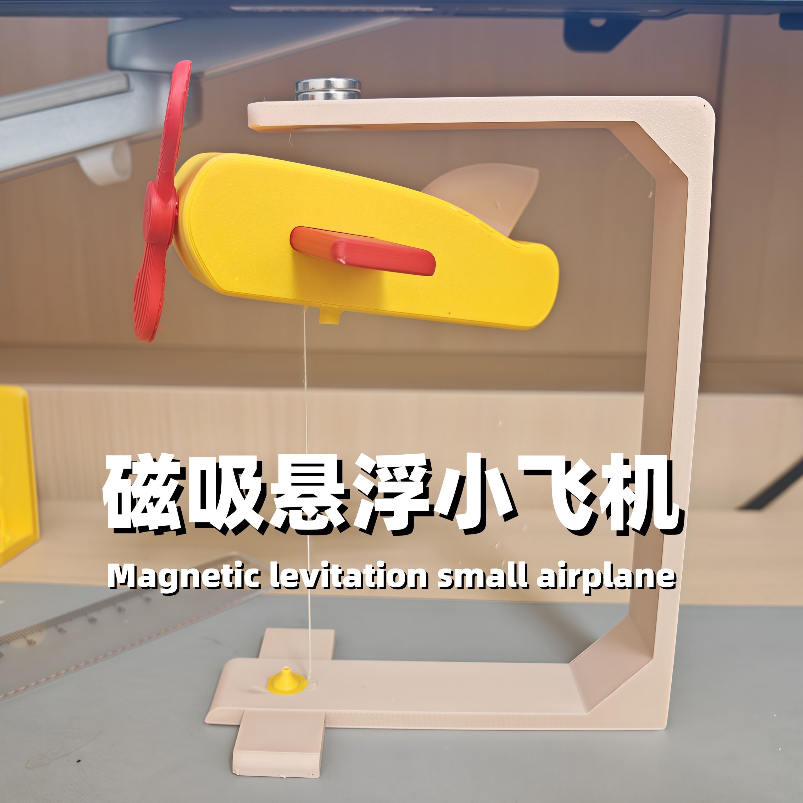【磁吸平衡磁悬浮小飞机摆件】可旋转飞机模型桌面装饰品创意摆件
