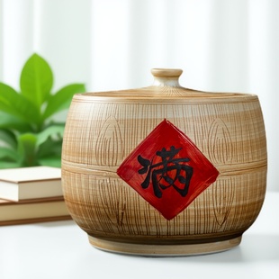 真健康陶瓷米缸密封带盖米桶家用10 50斤面缸猪油缸腌菜缸