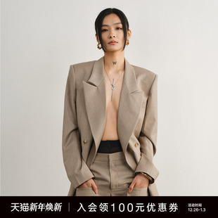 UNAWARES 老钱风美利奴羊毛戗驳领西装 Fil小白同款 张予曦