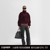 Unawares.细腻毛绒保暖立领短款 棒球服夹克外套