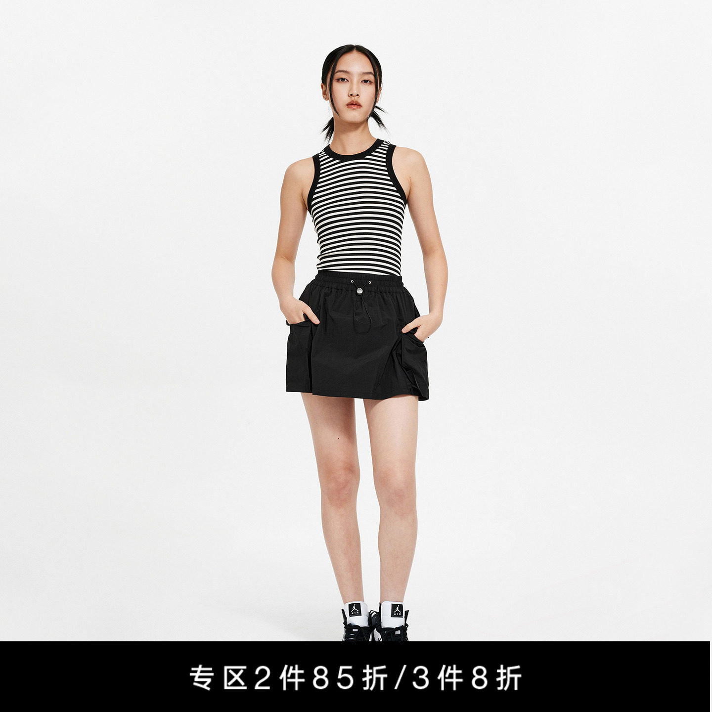 Unawares.立体袋工装短款尼龙半裙,女装/女士精品,半身裙,淘宝优惠券,粉丝福利购,淘宝优惠卷