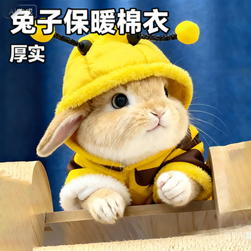 防寒冷棉衣侏儒垂耳兔过冬衣服