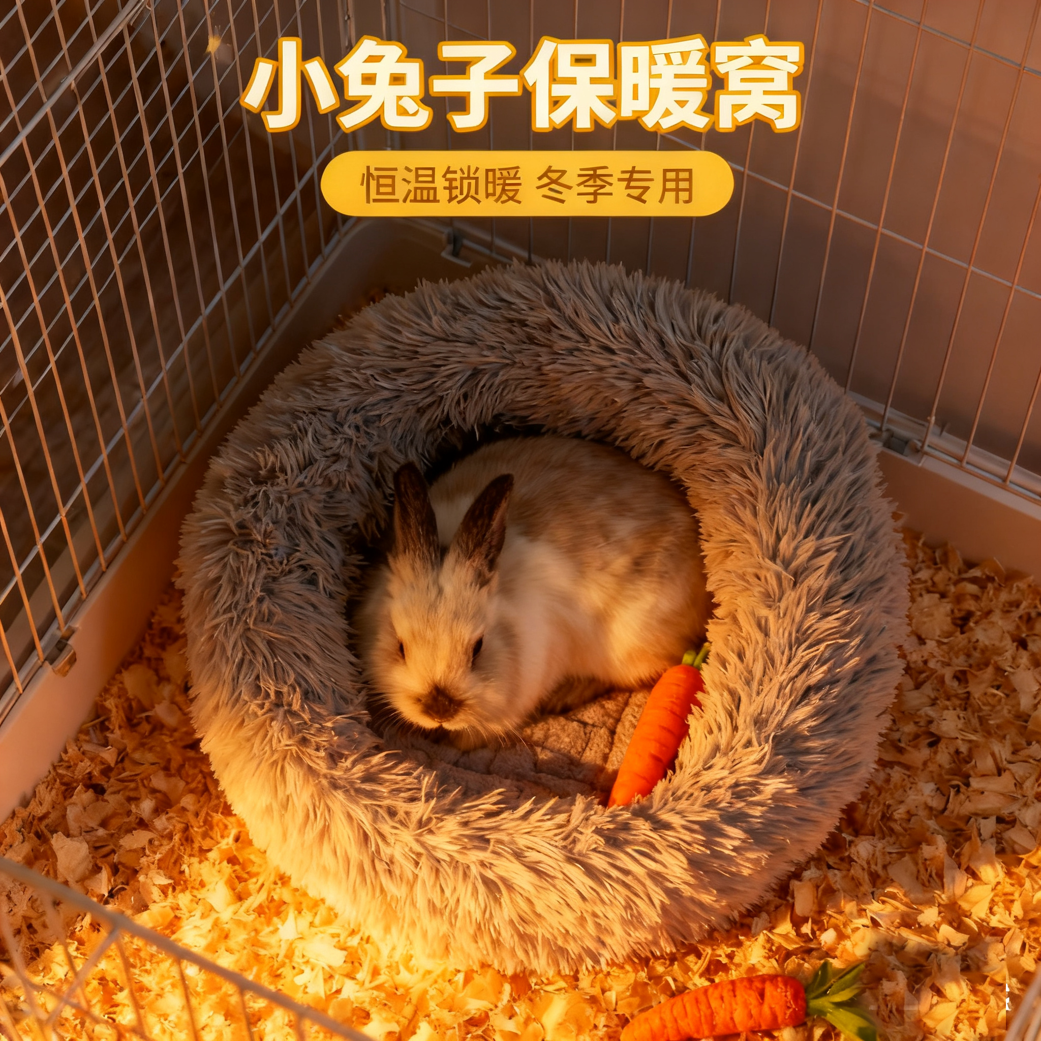 兔子专用睡觉窝过冬神器加厚防寒小侏儒兔荷兰猪小窝加厚室外防啃