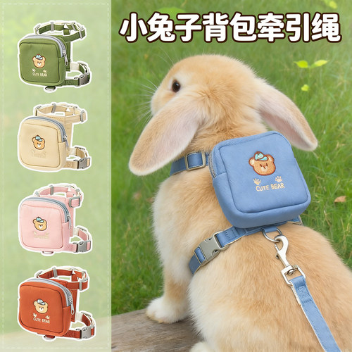 遛兔子专用牵引绳可爱装饰背包