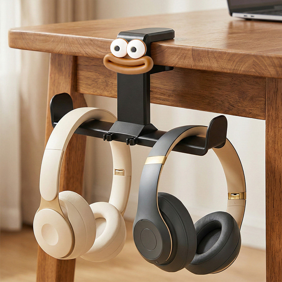 二合一耳机支架免打钉头戴式耳机支架360度旋转耳机支架耳机挂钩创意多功能电竞蓝牙耳麦电脑桌下收纳支架托,3C数码配件,耳机支架,淘宝优惠券,粉丝福利购,淘宝优惠卷