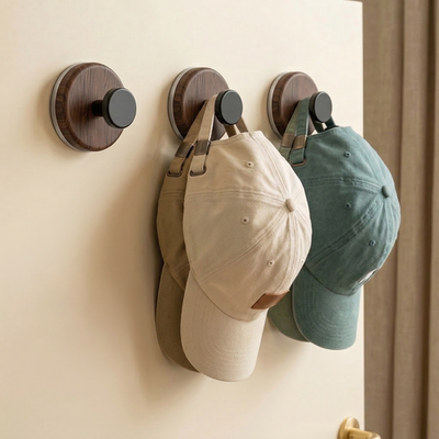 帽子收纳免打孔强力承重圆形粘钩