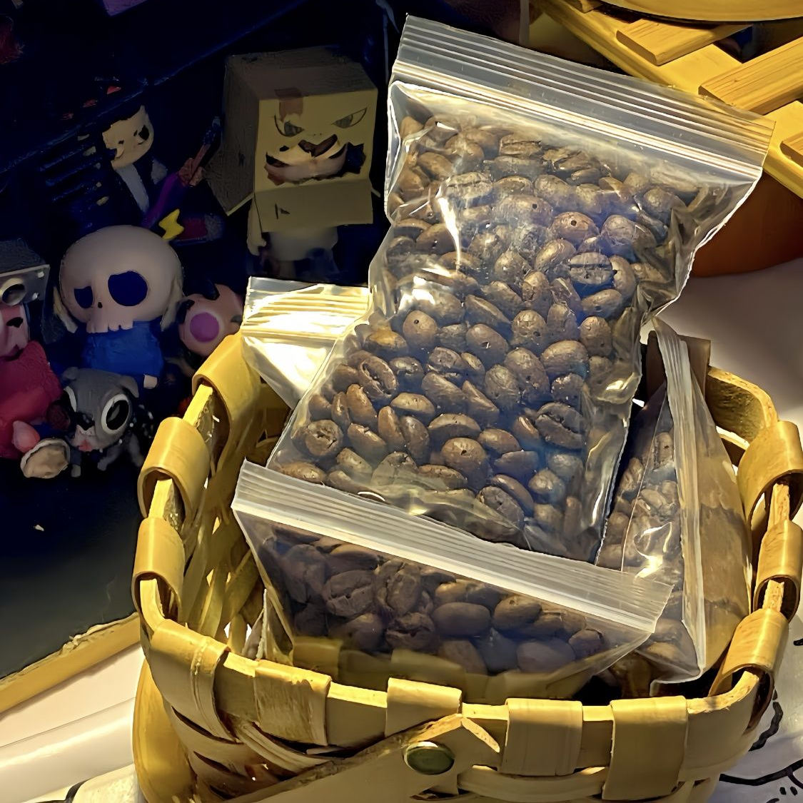 精品散装打孔咖啡豆手串diy材料手工串珠散珠手链半成品小众批发图片