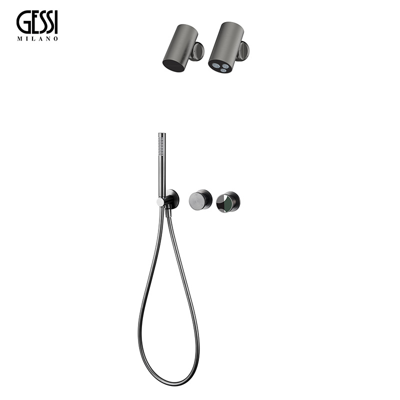 意大利GESSI暗装双射灯花洒极简风格内嵌入墙式全铜淋浴花洒套装