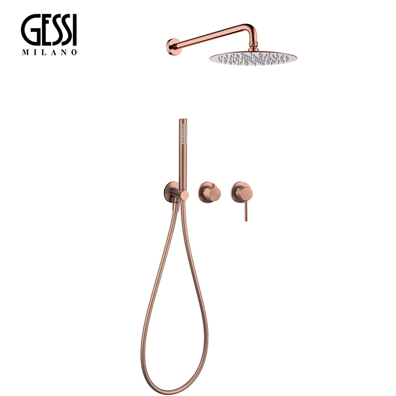 意大利GESSI捷仕暗装嵌入墙式花洒极简风淋浴套装全铜嵌入式花洒