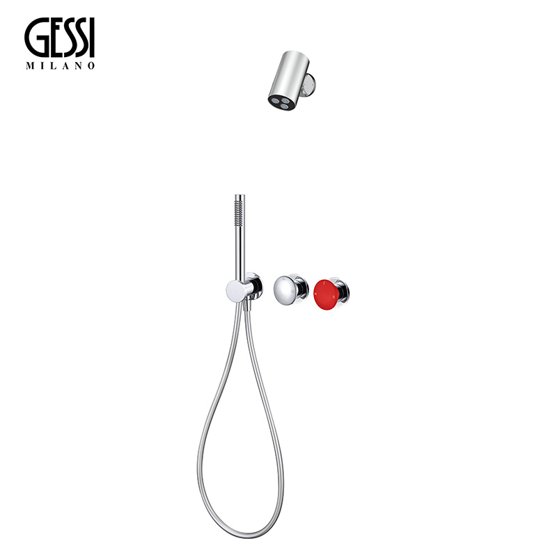 意大利GESSI暗装射灯花洒极简风格内嵌入墙式全铜淋浴花洒套装