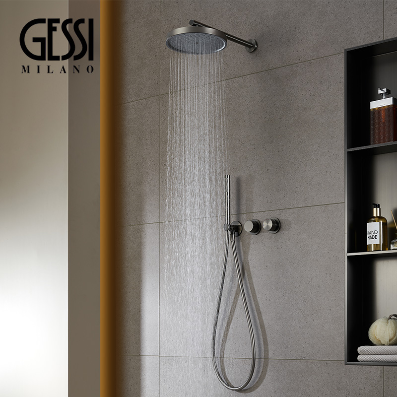 意大利GESSI捷仕暗装嵌入墙式花洒极简风淋浴套装全铜嵌入式花洒