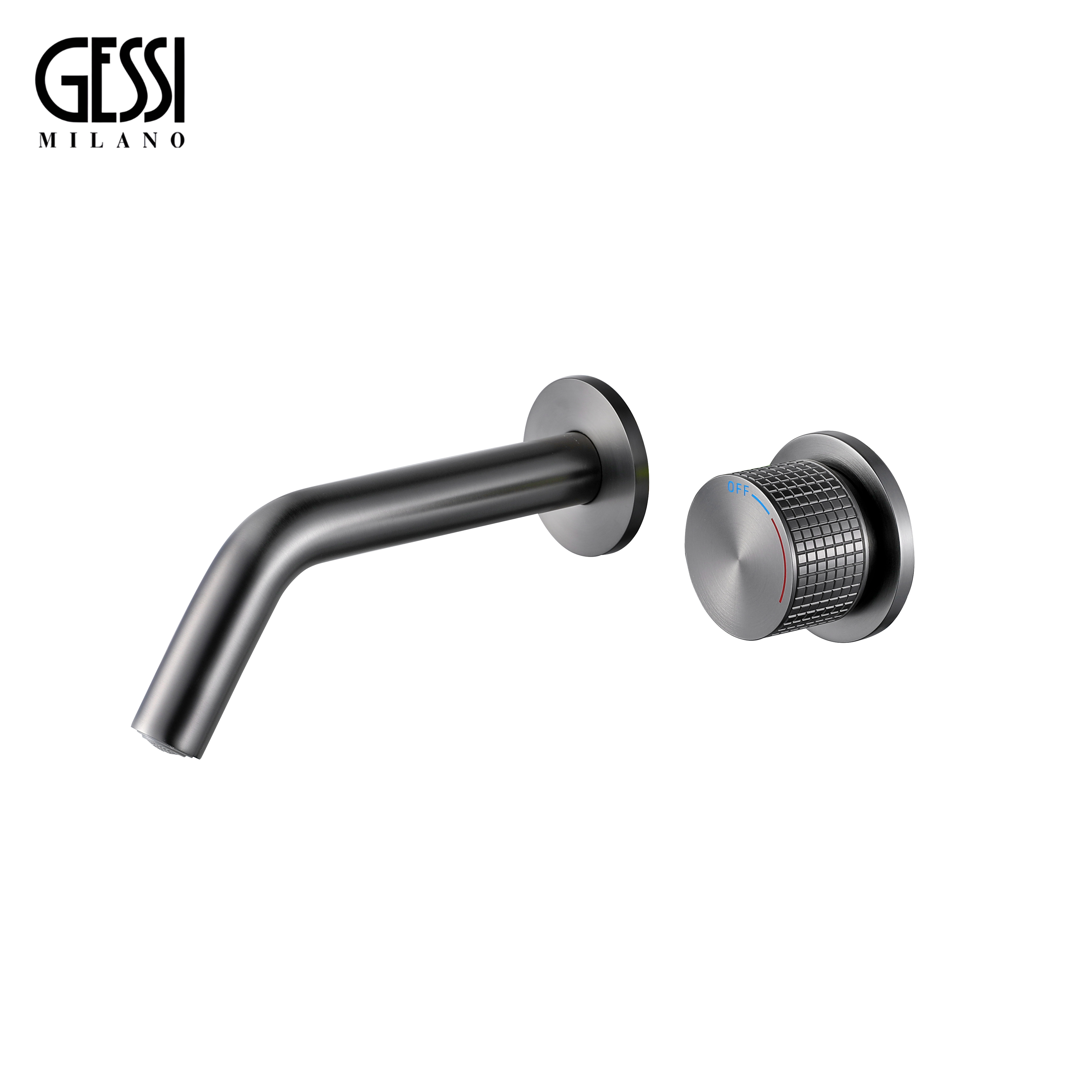 意大利GESSI暗装入墙式极简冷热龙头浴室全铜面盆隐藏嵌入水龙头