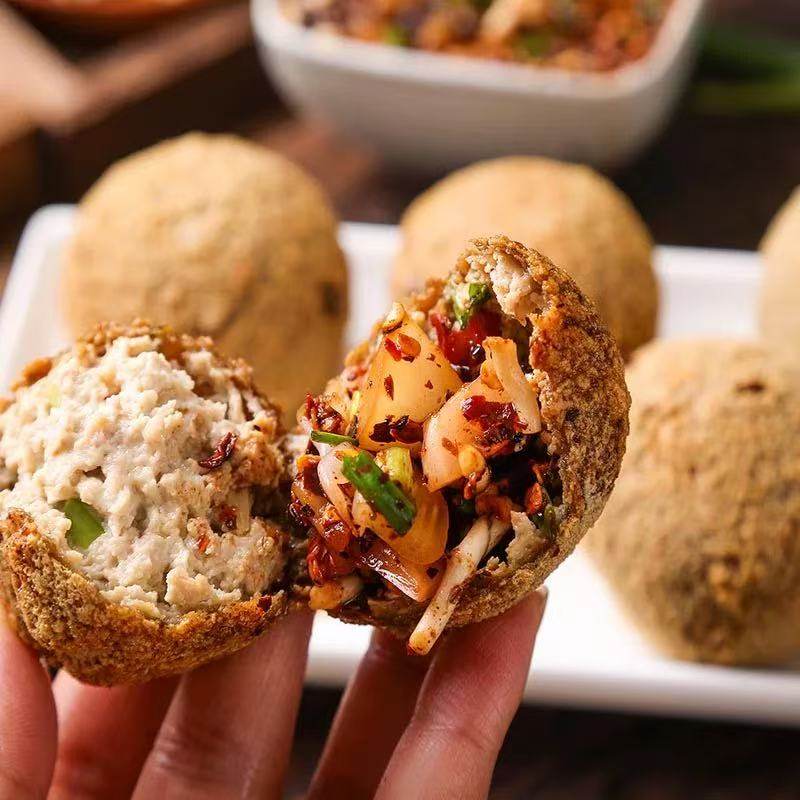 黔小二豆腐圆子贵州名小吃特色豆腐圆子380g*15个油炸圆子送蘸水