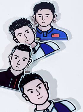 张泰艺赵汝亮郑宇伯张堃鹏台球球星纪念装饰品冰箱贴卡通人像徽章