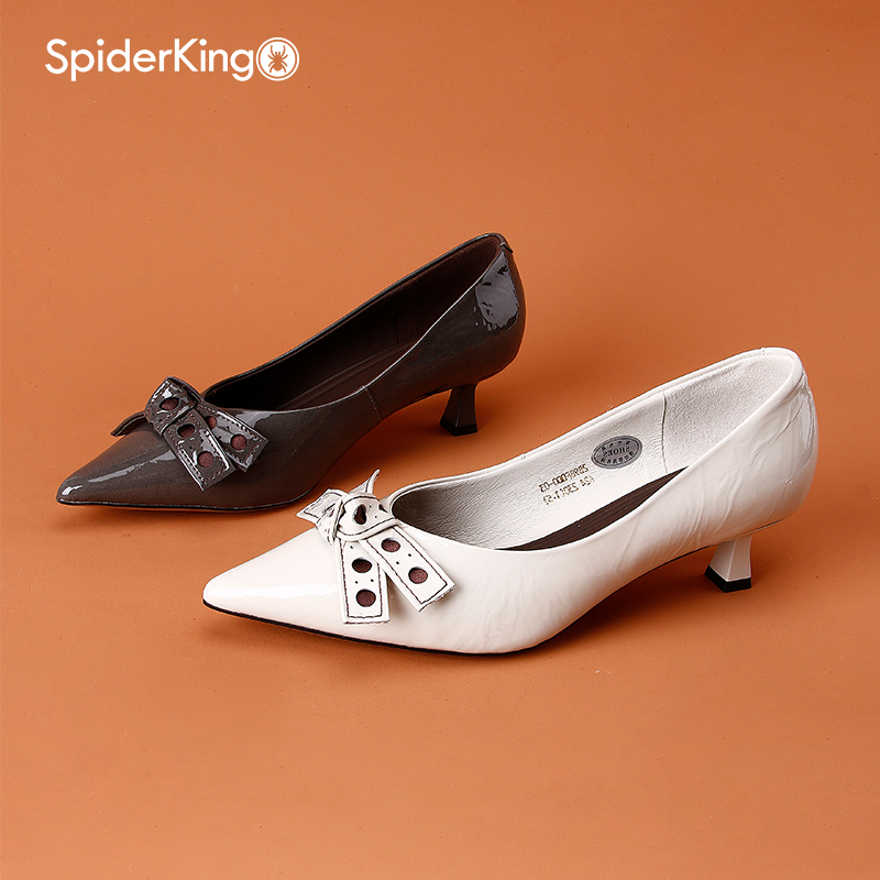 蜘蛛王官方正品授权真皮高跟鞋