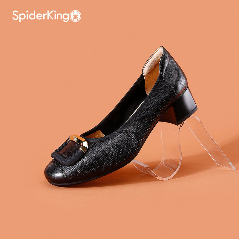 蜘蛛王官方正品授权女高跟单鞋